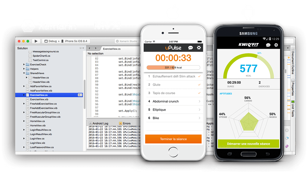 Xamarin studio with ios and android mobile phones